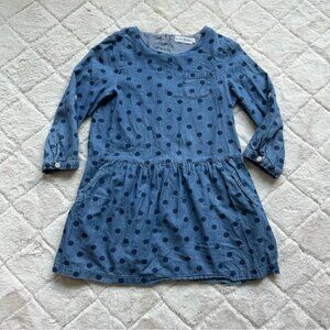 Mini Boden | Girl's Chambray Polka Dot Tunic | Size 11-12Y